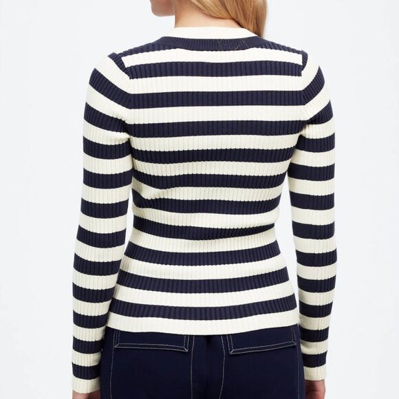 Madewell V-Neck Sweater in Stripe Size XS - Picture 2 of 13